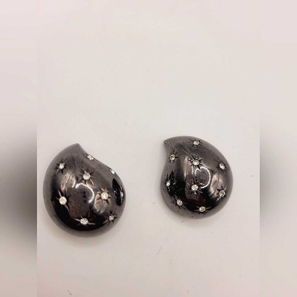 Givenchy Black And Crystal Rare Clip On Earrings